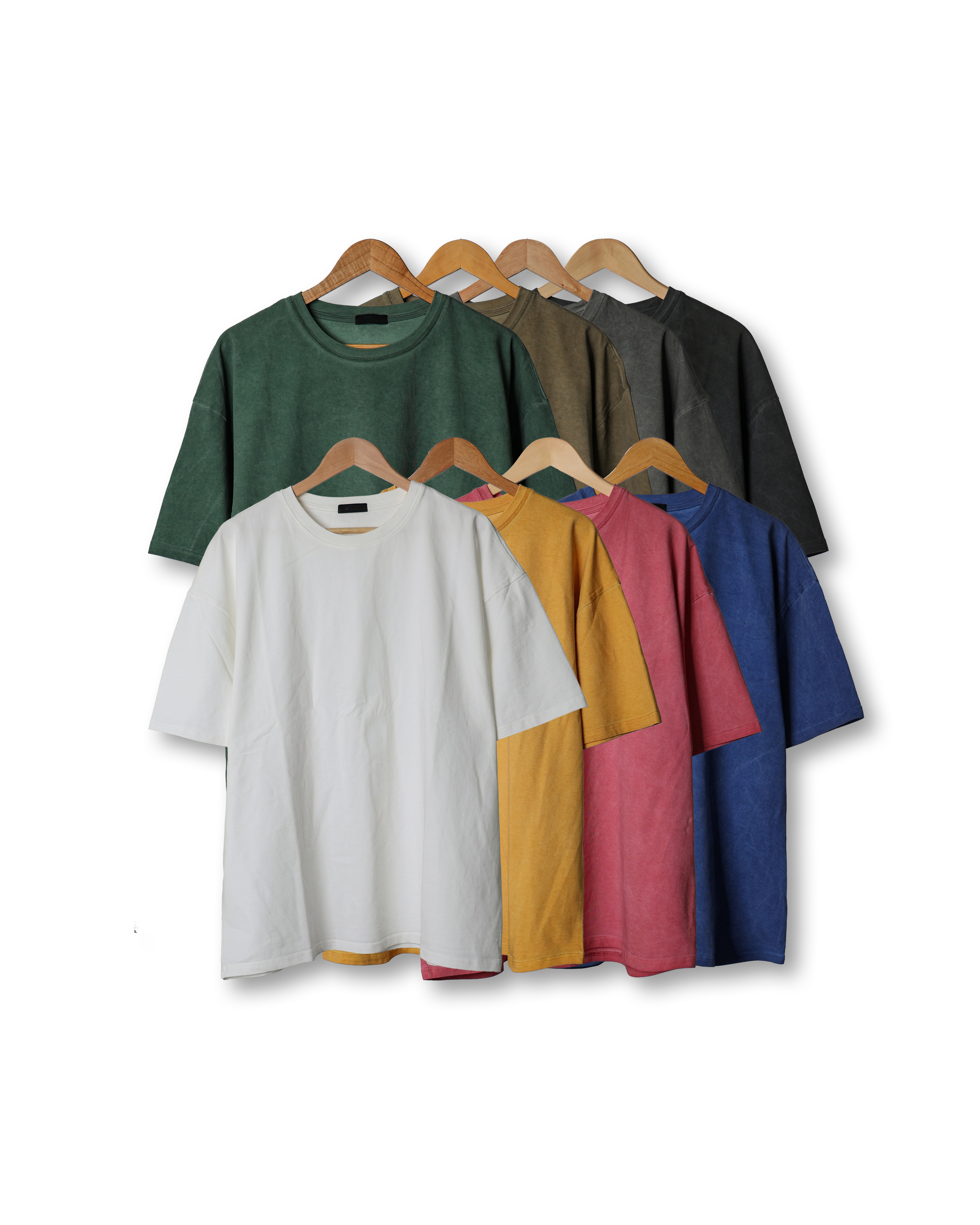 RPEN R639 Pigment Dyeing Basic T Shirts (Charcoal/Gray/Olive/Blue/Mustard/Pink/Beige/White) - 2차 리오더 (화이트 6/27 배송예정)