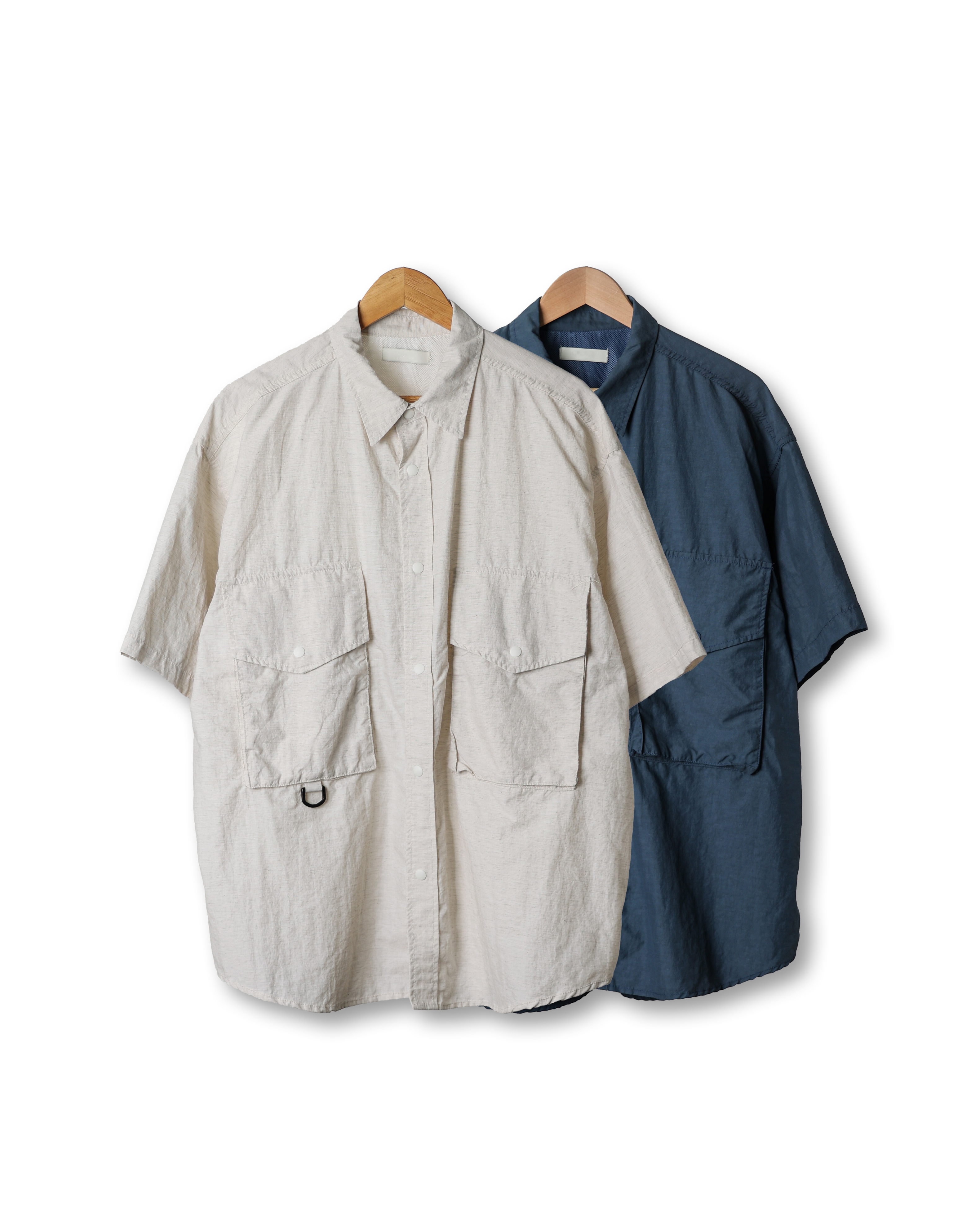 PECTOR Two Pocket Utility Light Over Shirts (Navy/Ivory)