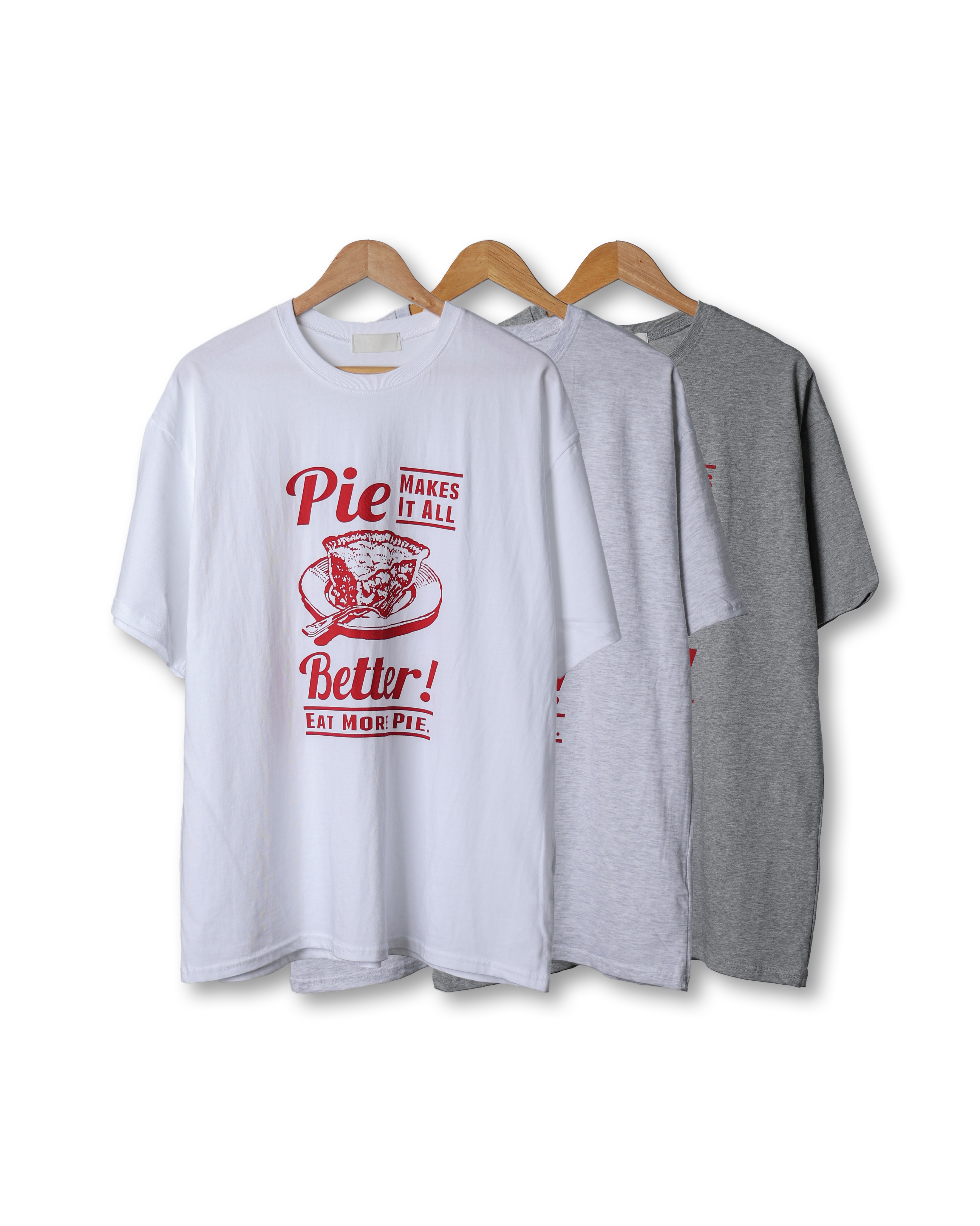 MSCO PIE BETTER Design T Shirts (Gray/Light Gray/White)