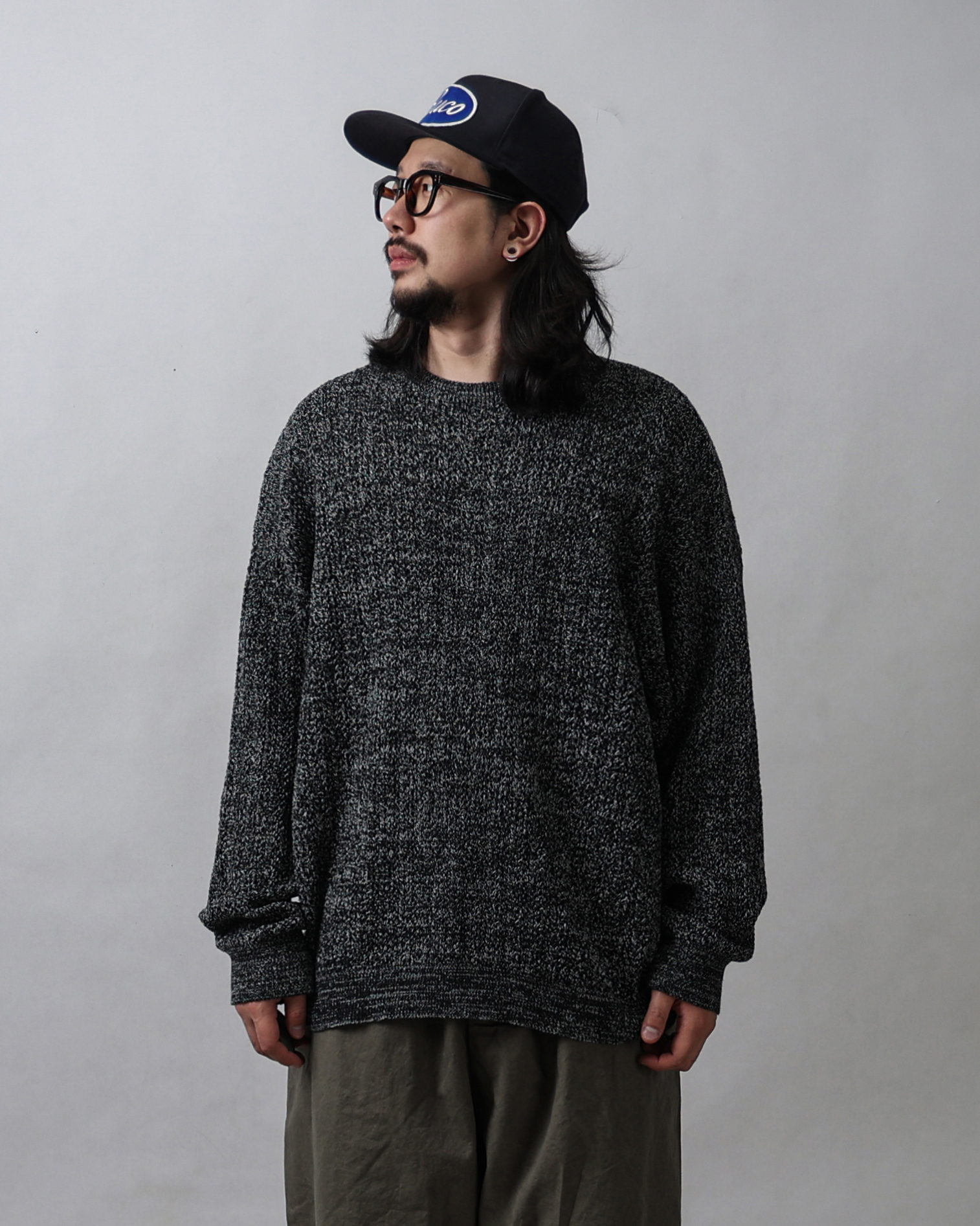 NOOR Skacy Grade Oversized Round Knit (Black/Gray)