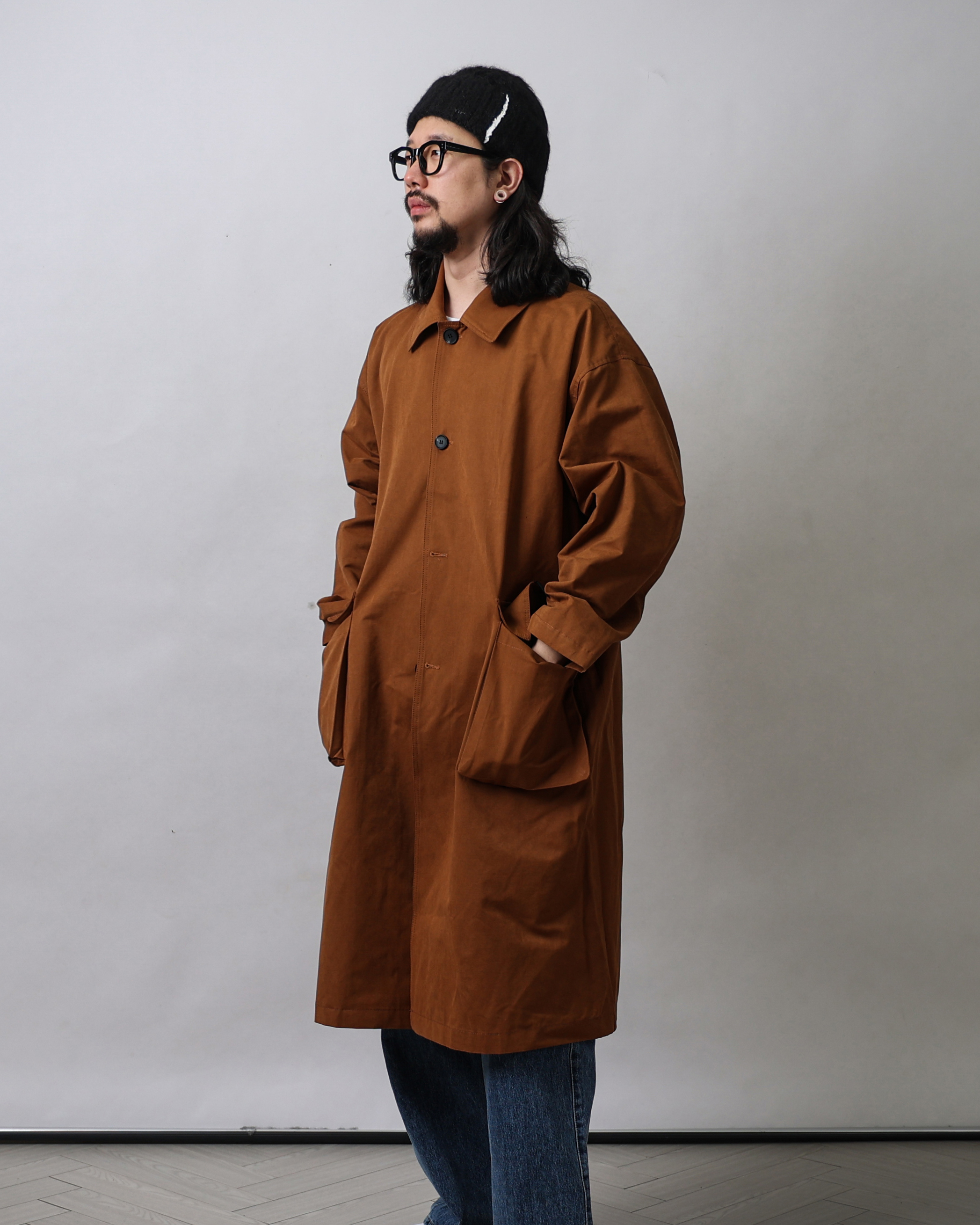 ANSWR CN Nig Pocket Over Mac Coat (Navy/Camel/Khaki)