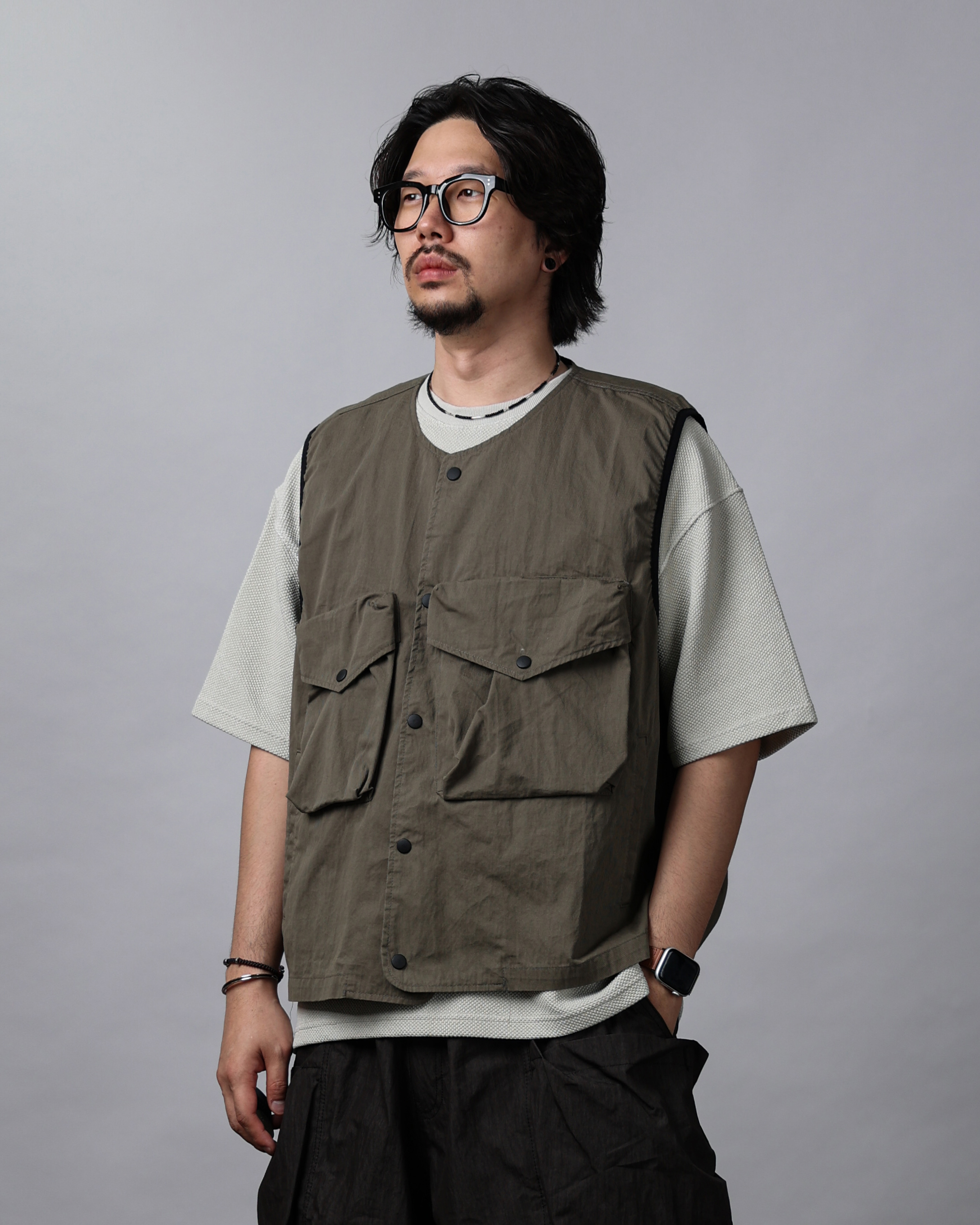 FARM Military Big Pocket Cargo CN Vest (Black/Olive)