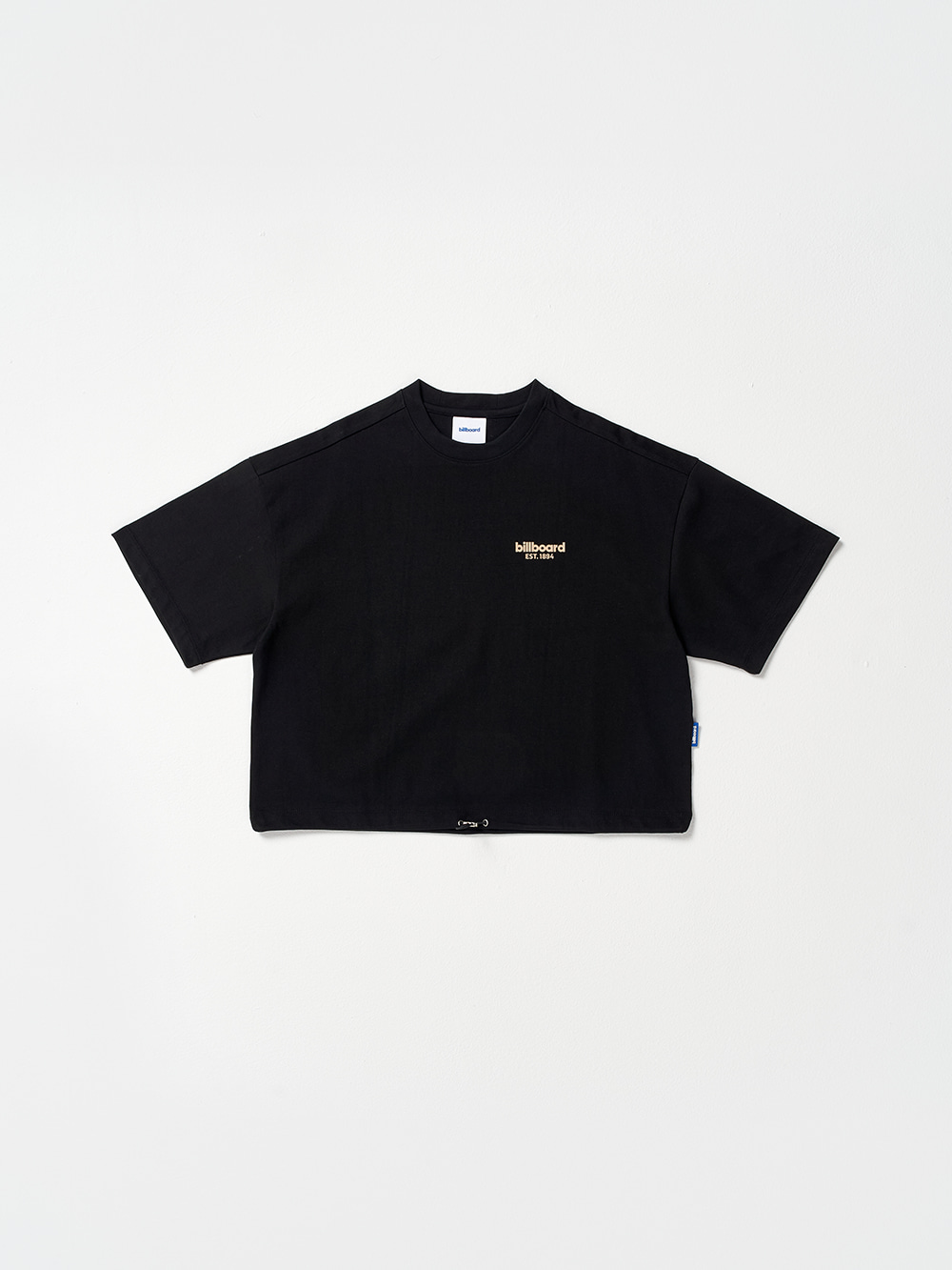 String Crop Half T-Shirts_Black