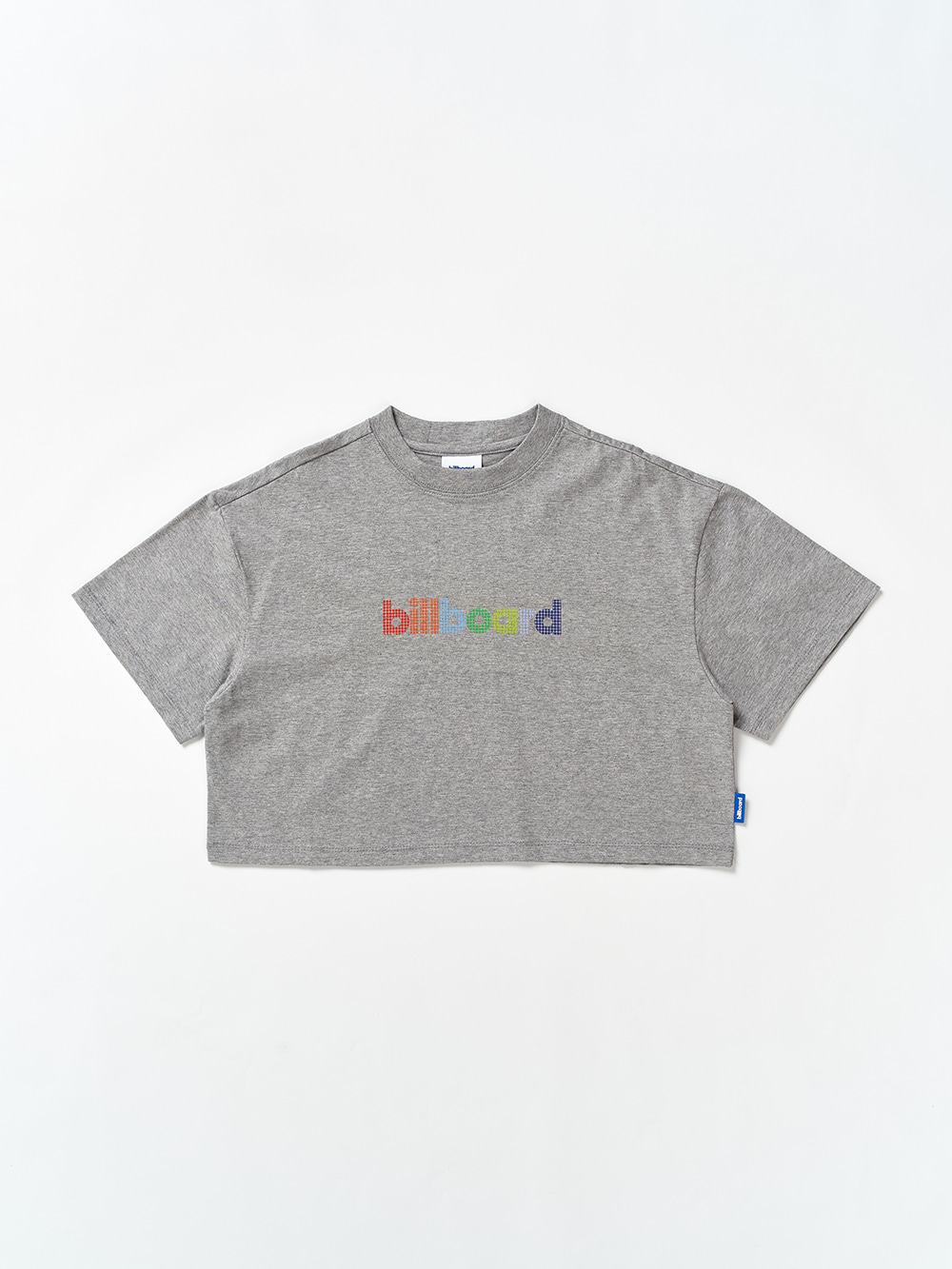 Shining Printed Half T-Shirt_Melange Grey