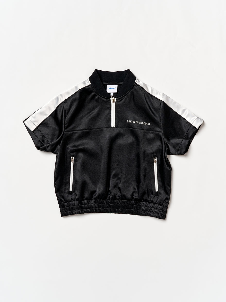 Satin dolphin Half-Sleeved Anorak_Black