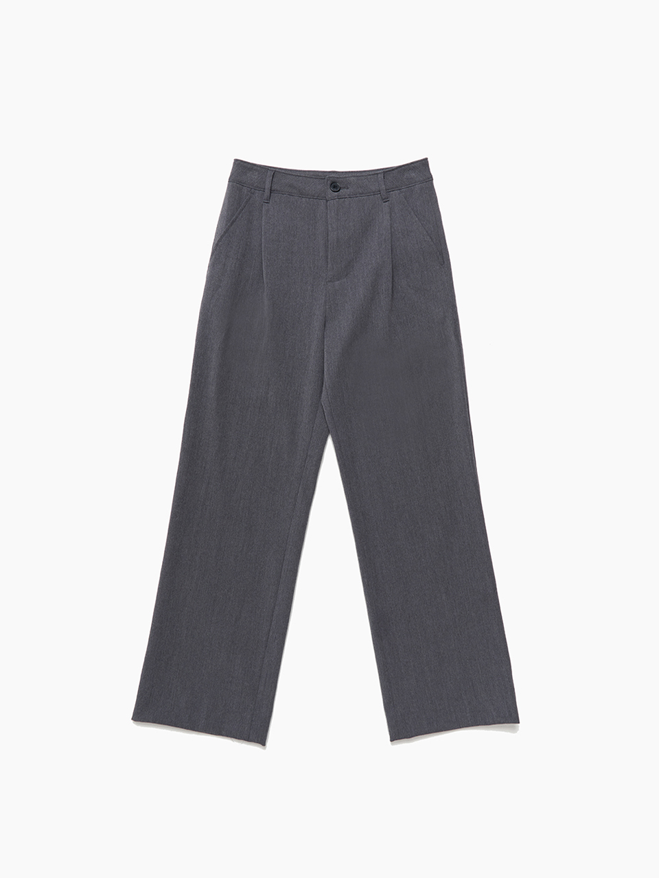 Women mono semi wide pants_Melange grey