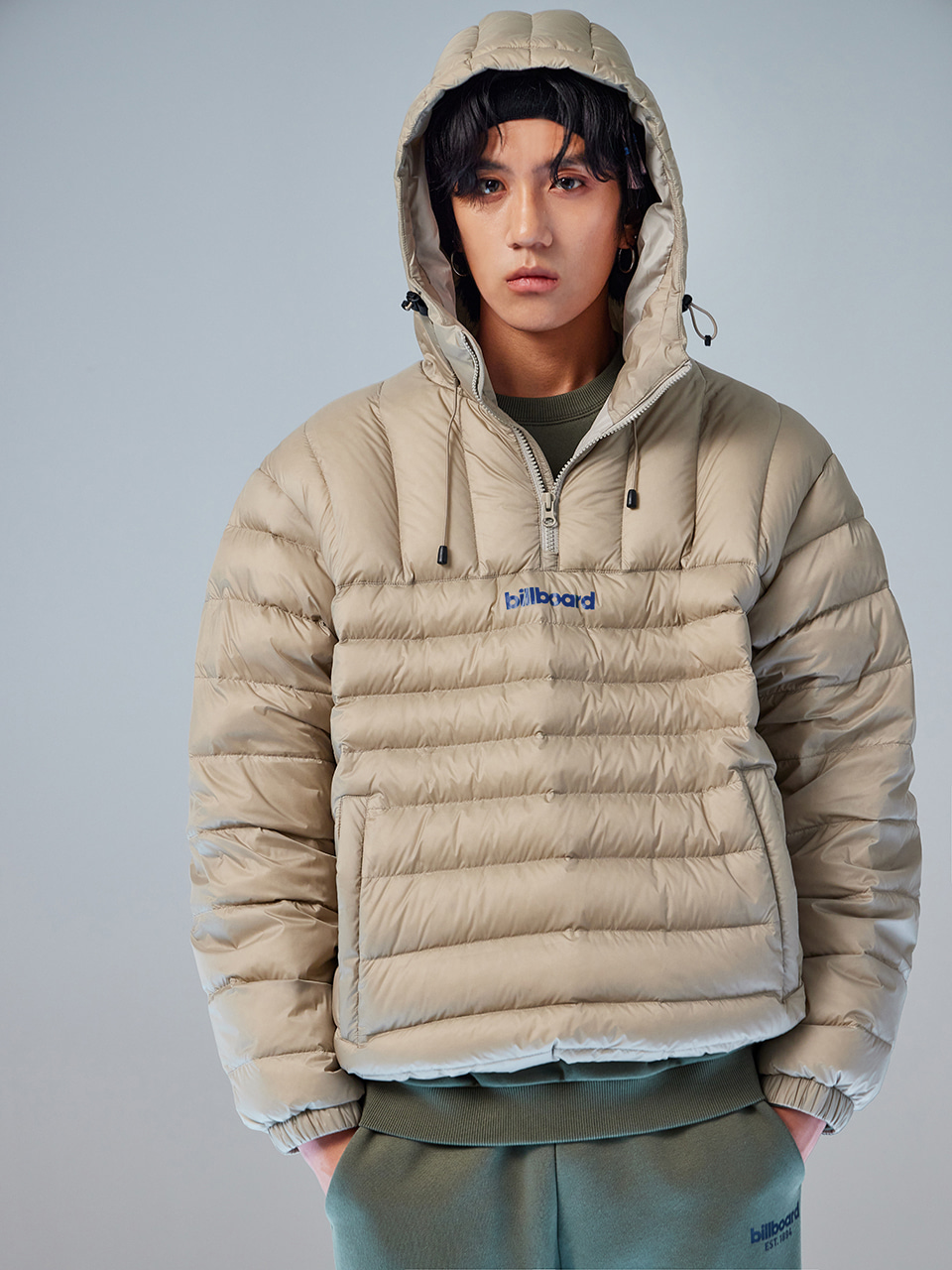 Embo hood Anorak down_Light beige