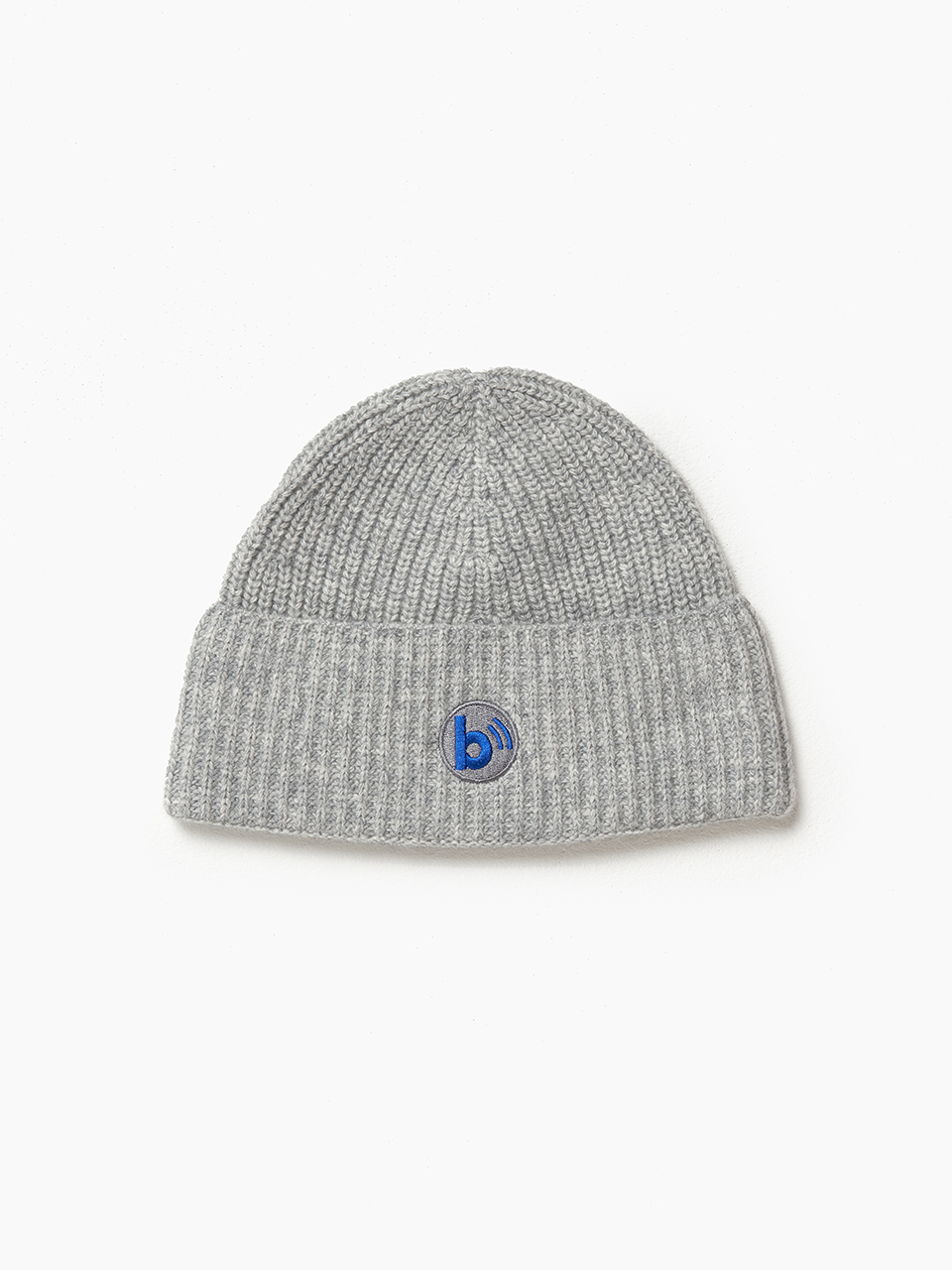 B logo wool beanie_Light grey