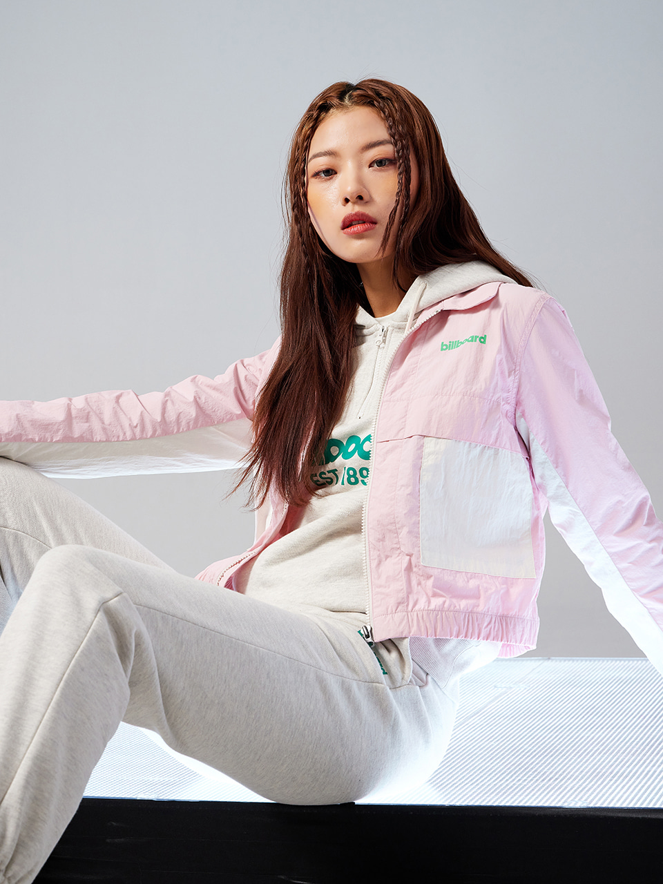 W color pocket wind breaker_Light Pink