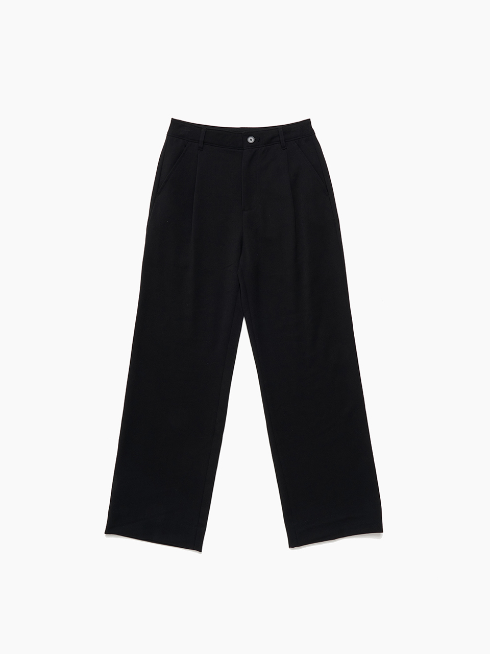 Women mono semi wide pants_Black