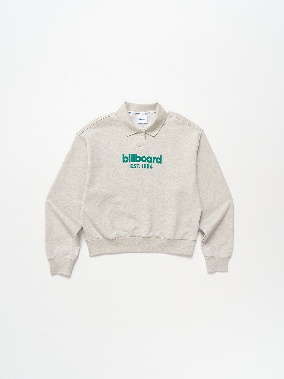 Women collar snap sweatshirt_Oatmeal