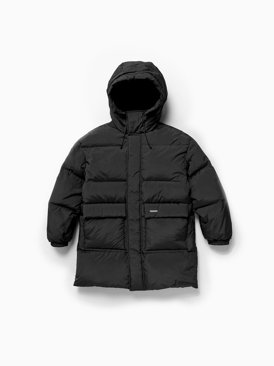 Daily hood long down parka_Black