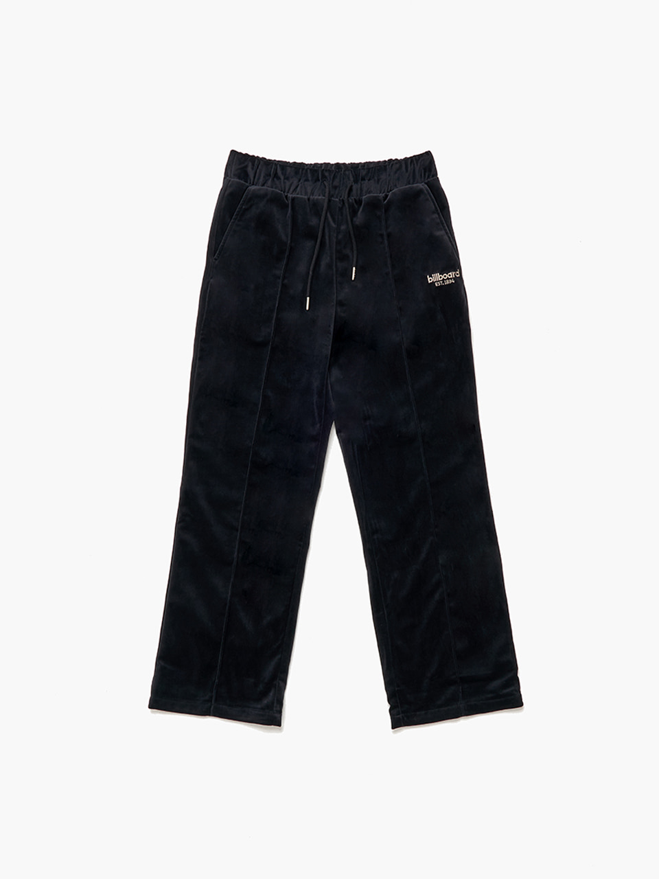 Daily velvet pin tuck pants_Black