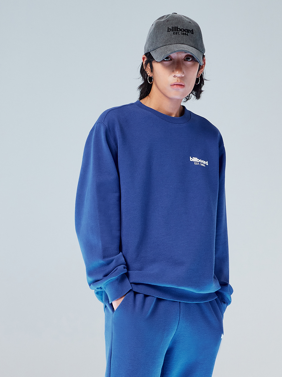 Basic small logo color sweatshirt_Blue