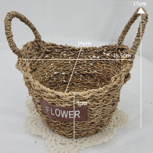 플라워원형라탄바구니