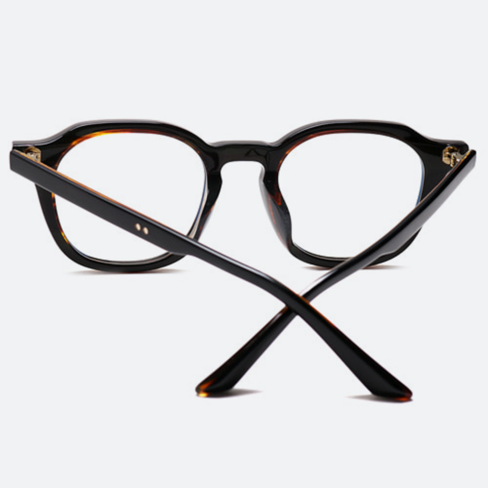 세컨아이즈-그라픽플라스틱 마크 mark 03 블랙,브라운호피 사각 뿔테 안경