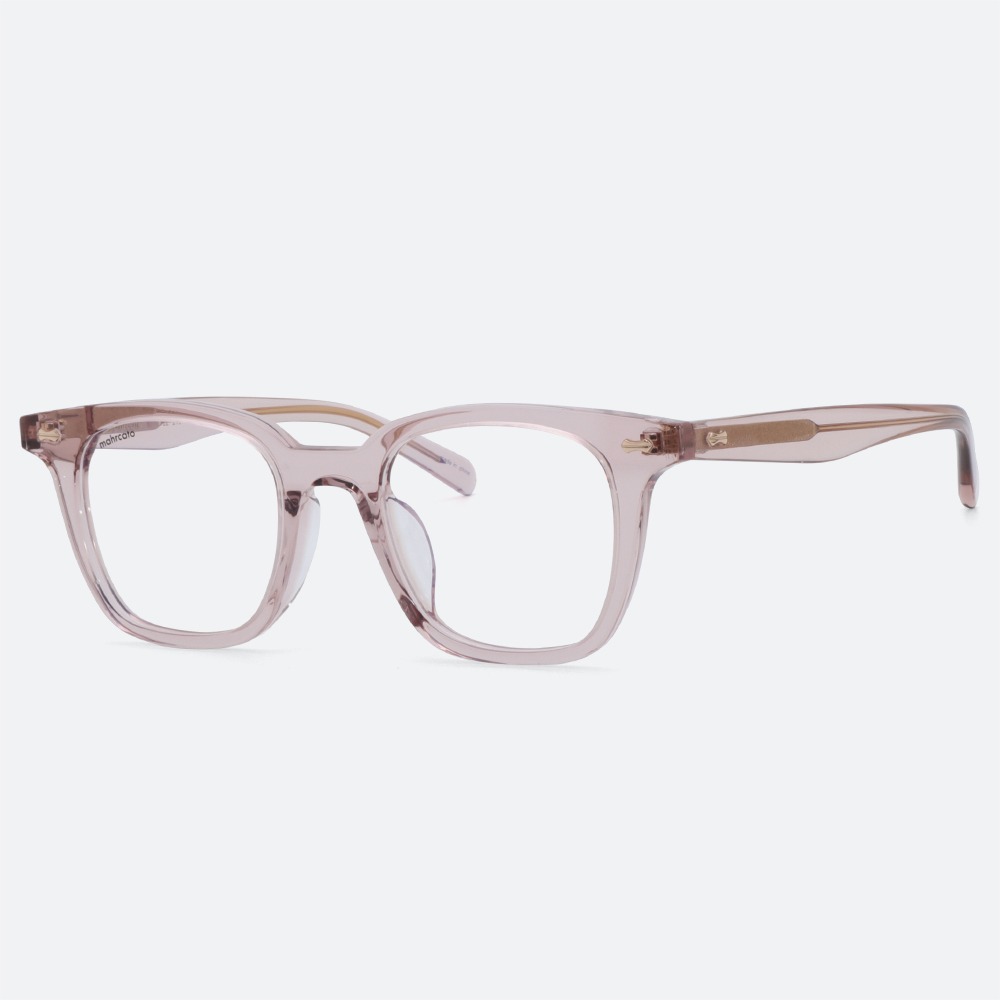 세컨아이즈-마르카토 테디 teddy 004 투명핑크 사각 뿔테 안경