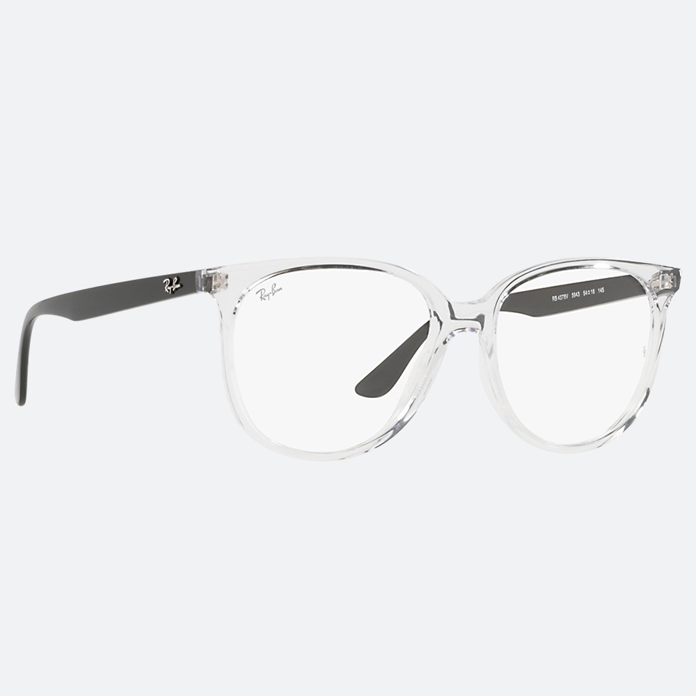 세컨아이즈-레이벤 0RX4378VF 5943 투명 아시안핏 사각 뿔테 여자 안경테