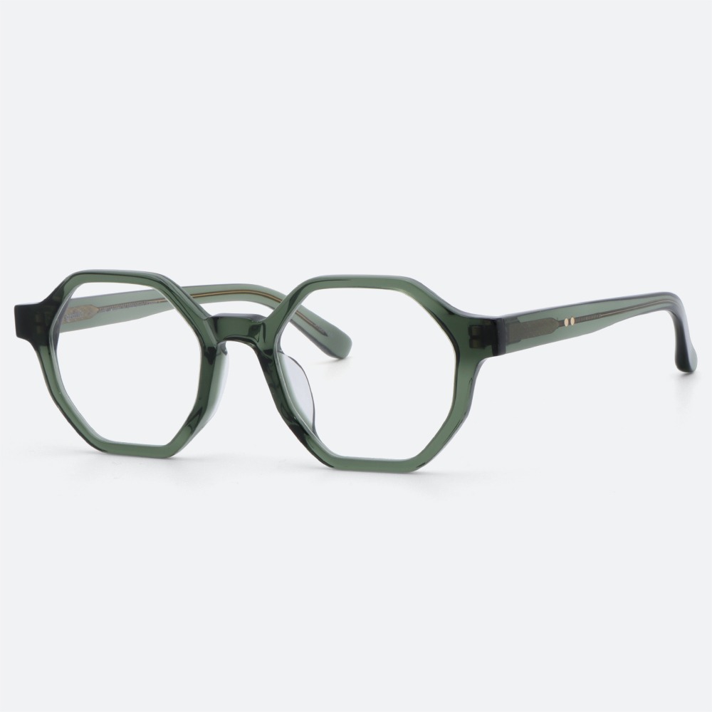 세컨아이즈-그라픽플라스틱 옥타곤 octagon deep green 다각형 뿔테 안경