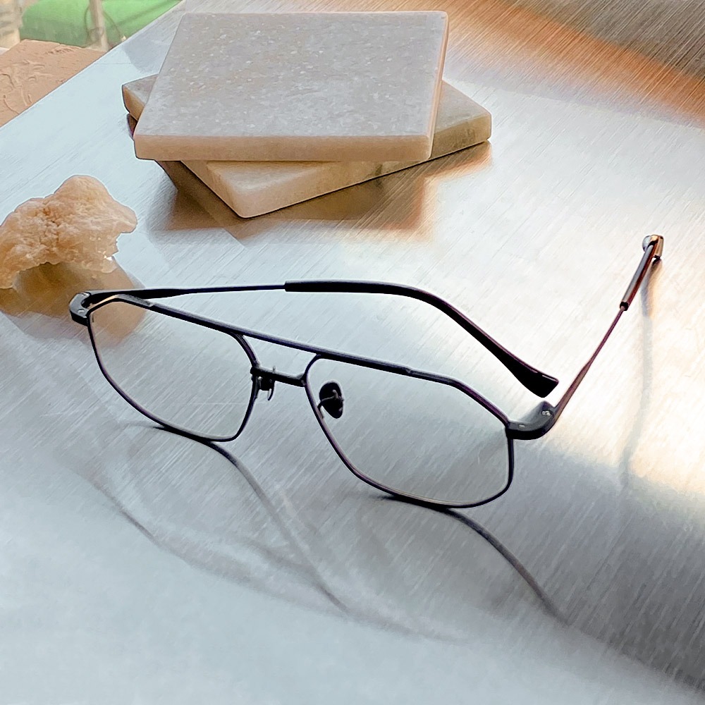 세컨아이즈-프로젝트프로덕트 FS14 CMBK 블랙 남자 여자 다각 투브릿지 안경테
