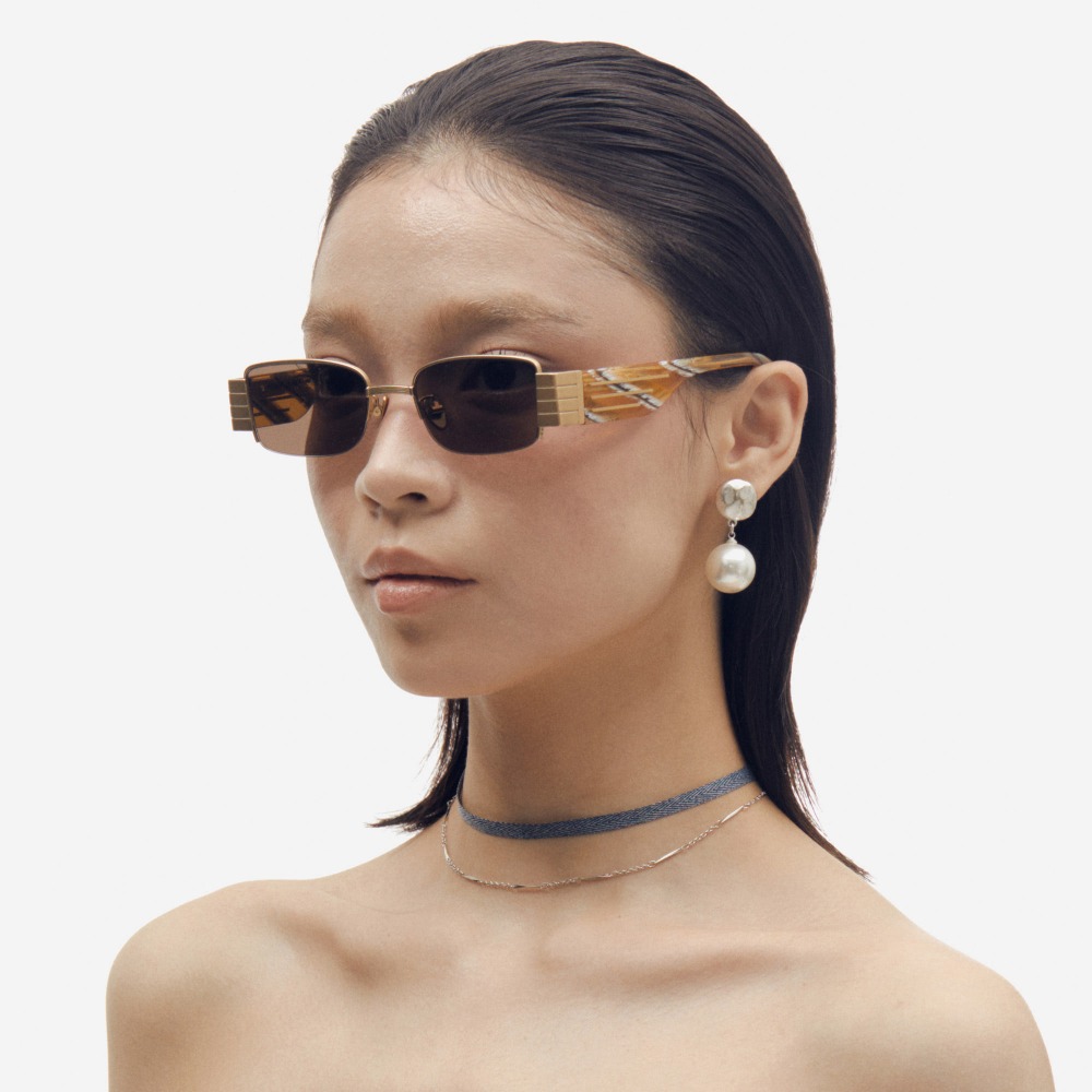 세컨아이즈-프로젝트프로덕트 CL1 CMG 반무광골드 여자 남자 스퀘어 티타늄 반무테 선글라스