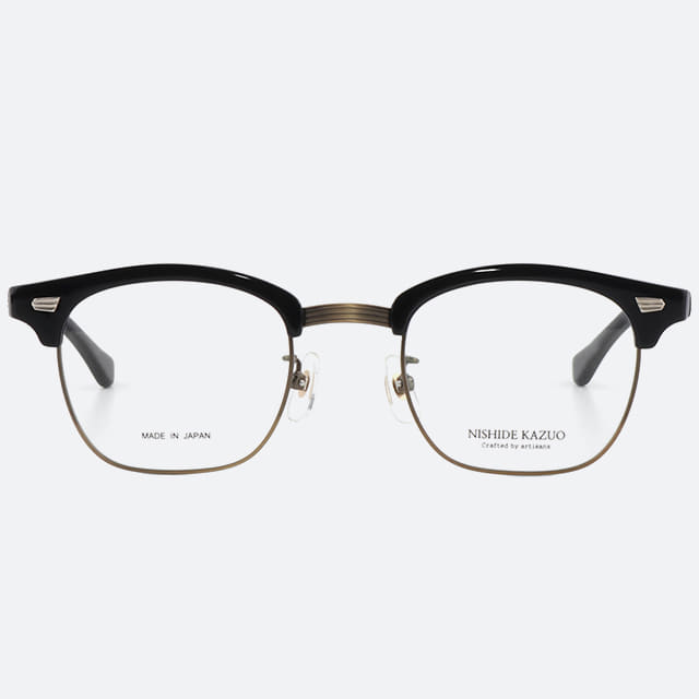 세컨아이즈-니시데카즈오 브로우라인 BROWLINE C6 블랙 하금테 안경