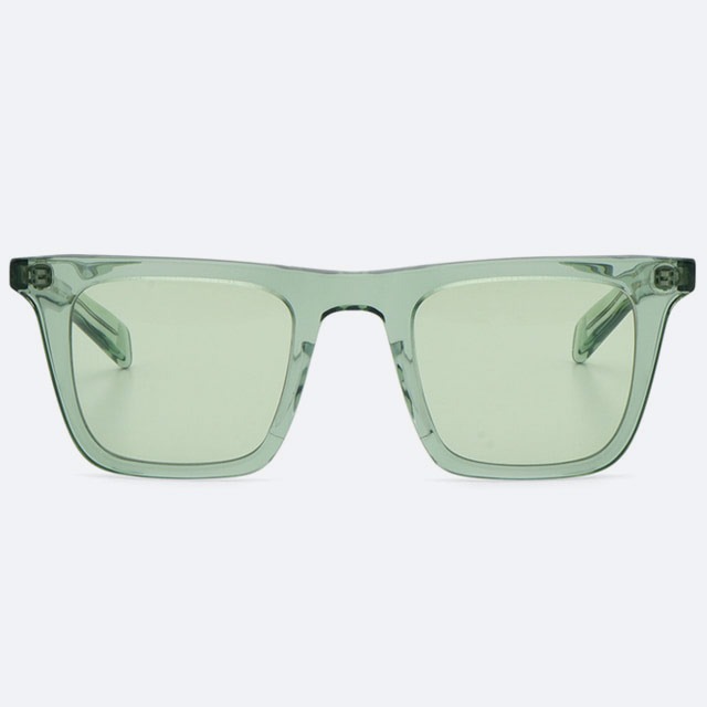 세컨아이즈-네이티브선즈 빈센트 Vincent PL-027K 투명 그린 틴트 사각 뿔테 선글라스