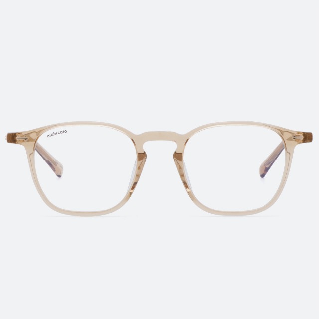 세컨아이즈-마르카토 데이비드 david 003 투명옐로우 얇은 사각 뿔테 안경