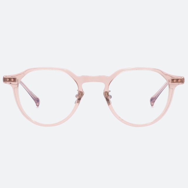 세컨아이즈-프로젝트프로덕트 FS16 C05 투명 핑크 다각 뿔테 안경테