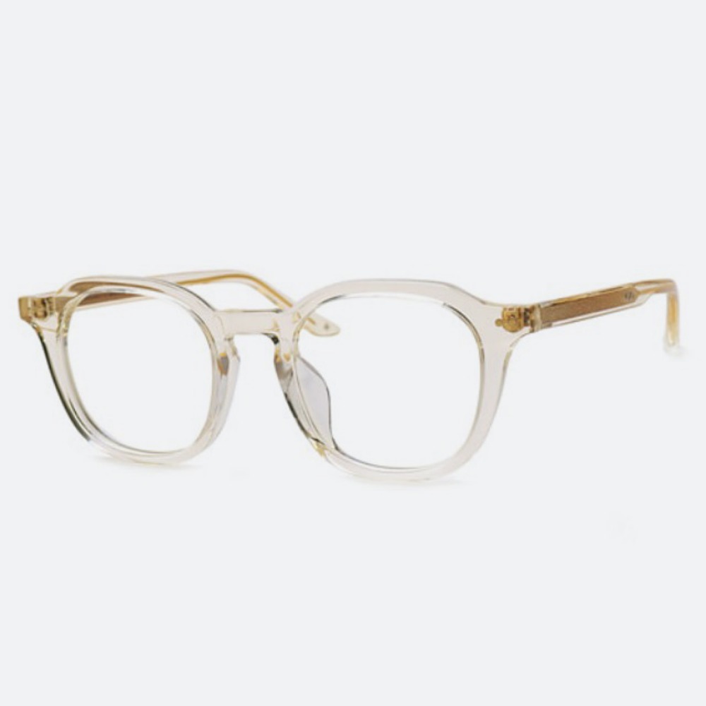 세컨아이즈-그라픽플라스틱 마크 mark 04 투명 옐로우 사각 뿔테 안경