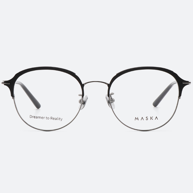 세컨아이즈-마스카 벤타나 VENTANA 10B 블랙 그레이 베타티타늄 원형 하금테 안경