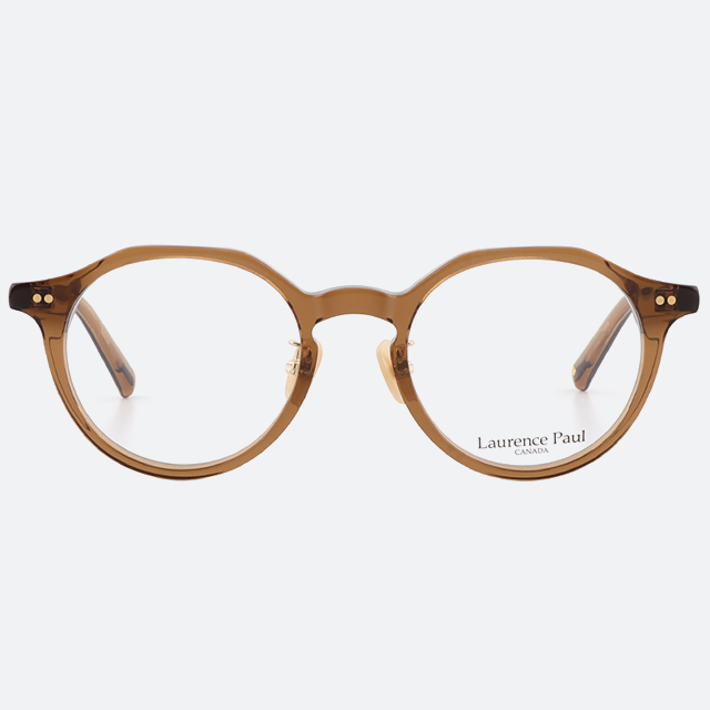 세컨아이즈-로렌스폴 안경 쿠버3 COUVER3 C02  투명브라운 다각형 뿔테 남자 여자 안경테