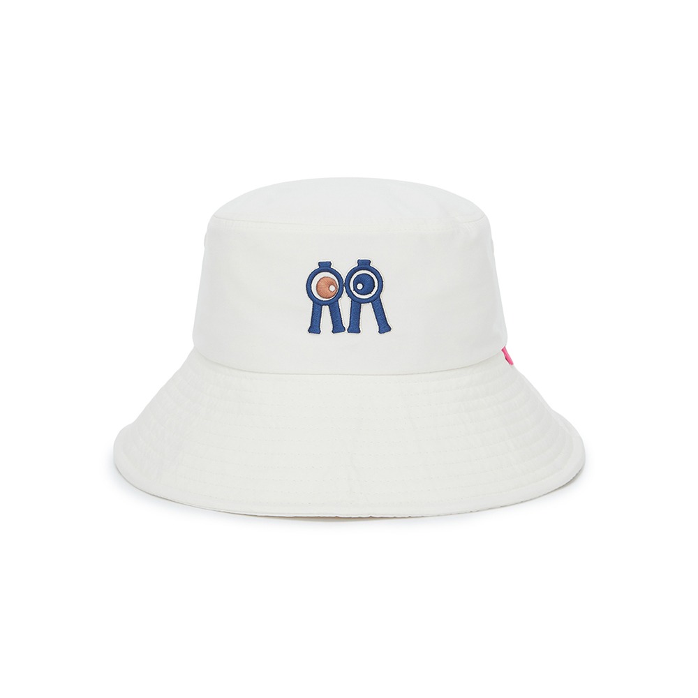 버킷햇 크림 네이비브라운아이 Bucket Hat Cream Navy Brown Eye