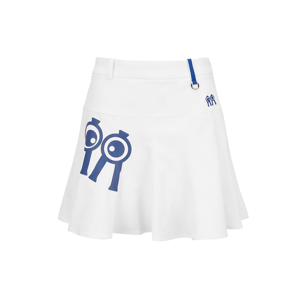 롤롤 빅 로고 퍼포먼스 스커트 화이트 Roll Roll Big Logo Performance Skirt White