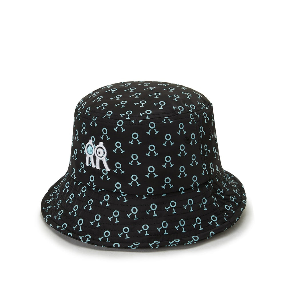 버킷햇 블랙 민트로고패턴 Bucket Hat Black Mint Logo Pattern