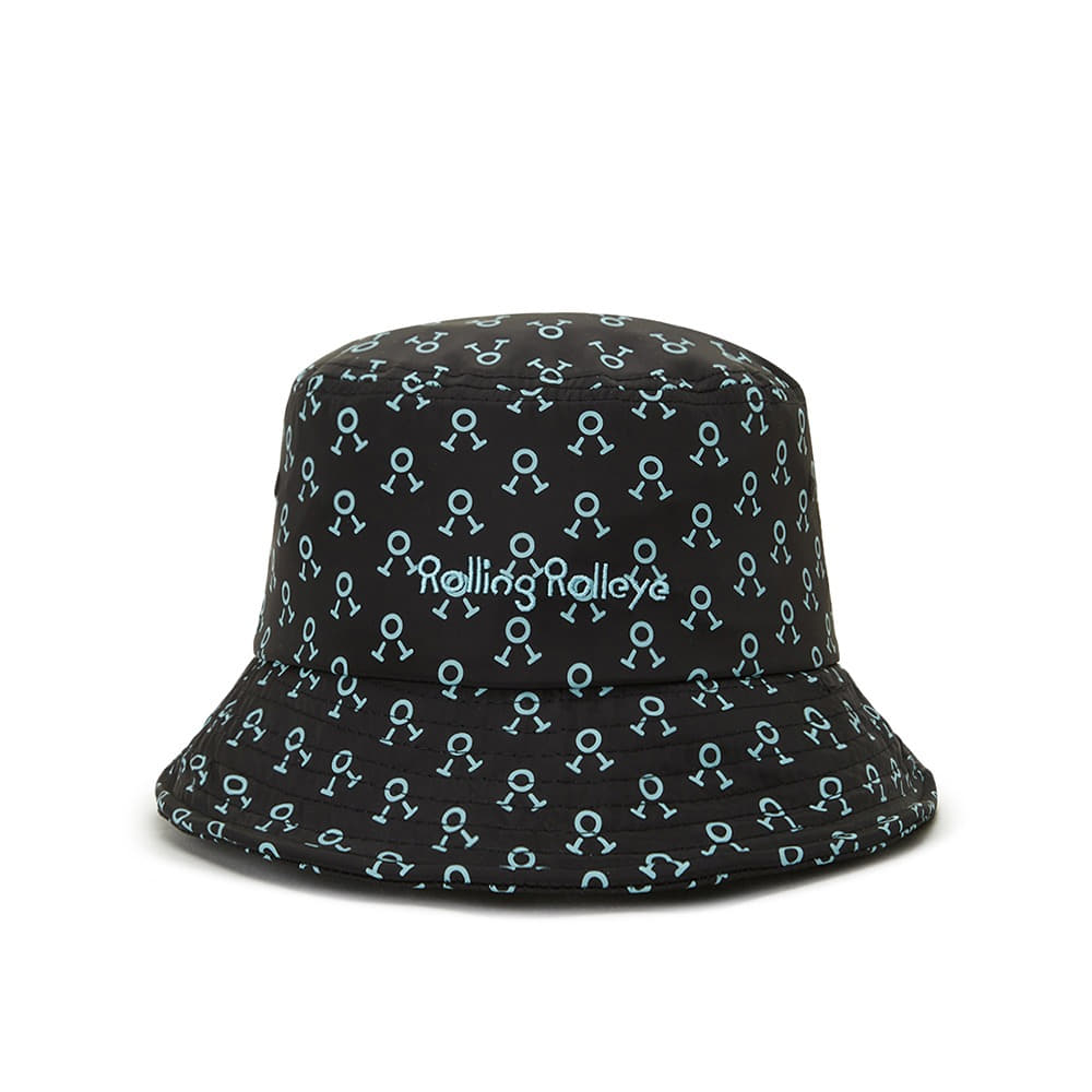 버킷햇 블랙 민트로고패턴 Bucket Hat Black Mint Logo Pattern