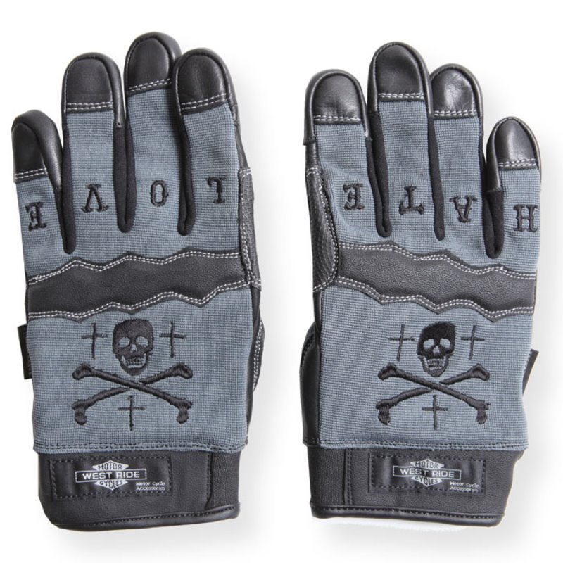 TEXTILE GLOVE &quot;LOVEHATE:SKULL&quot;