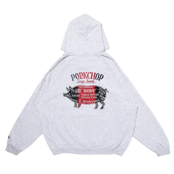 PORKCHOP / 2TONE PORK BACK HOODIE (GY)