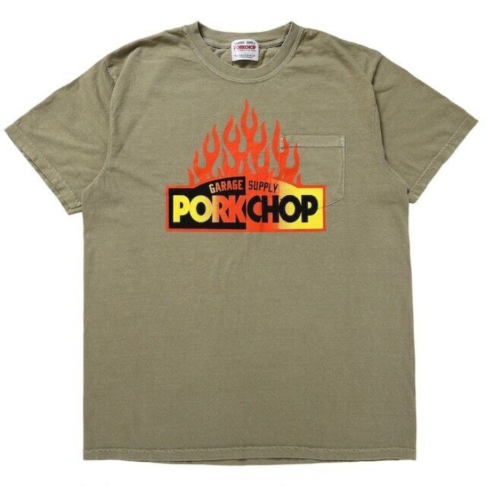 PORKCHOP / FIRE BLOCK POCKET TEE [KHAKI]