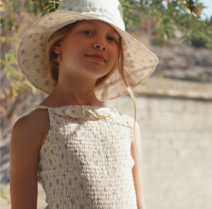 (10y) [HOUSE OF PALOMA] Rosa One-piece - Fleur bleue