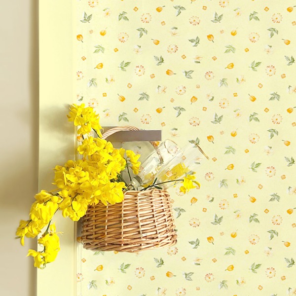 11-7348 허니그린 (수입/포인트시트지 - 폭45cm 2M 마지막 제품입니다 / FLOWERS YELLOW / 리폼시트지 / 꽃무늬 / 북유럽 / 셀프인테리어)