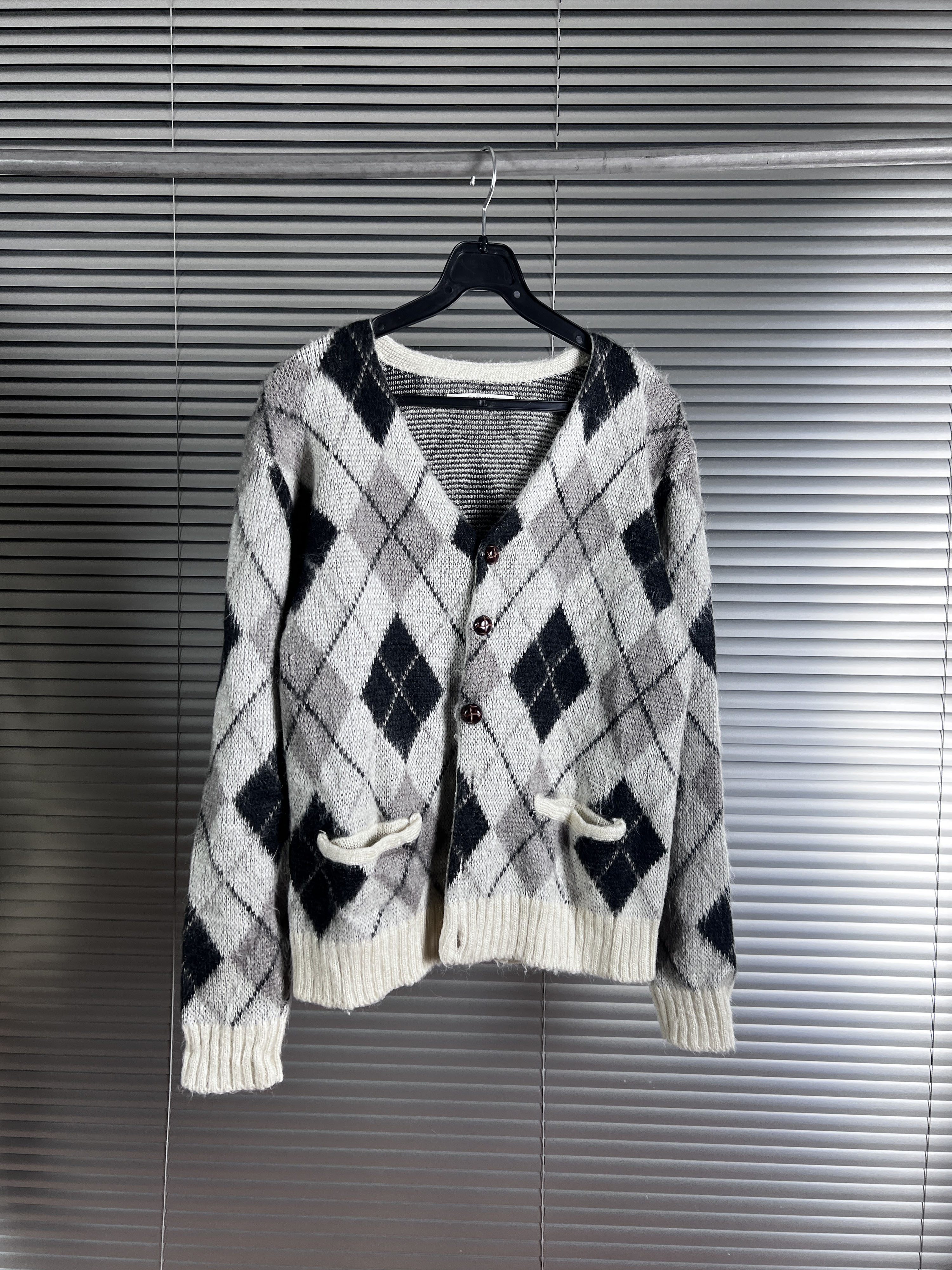 rageblue argyle shaggy cardigan