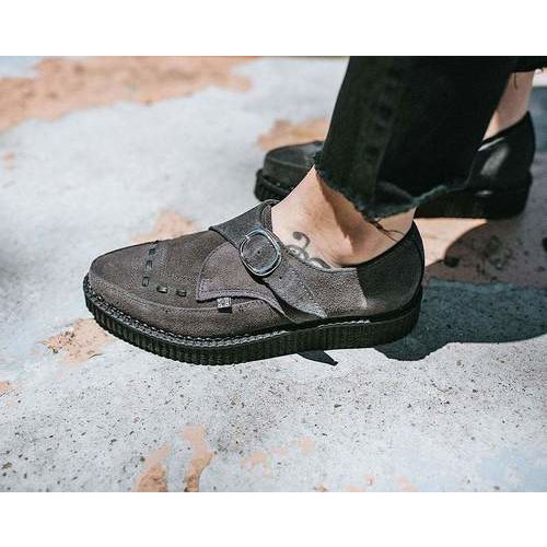 [BRM1952432] 티유케이 Char콜 스웨이드 버클 포인티드 크리퍼 클리퍼 맨즈 A9764  T.U.K. Charcoal Suede Buckle Pointed Creeper Creepers