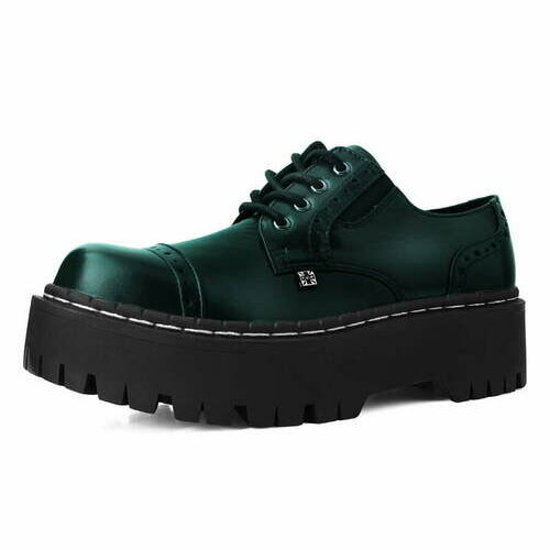 [BRM2175832] 티유케이 Green RubOff 더블 데커 브로그 플랫폼 우먼스 A3193L  T.U.K. Double Decker Brogue Platforms