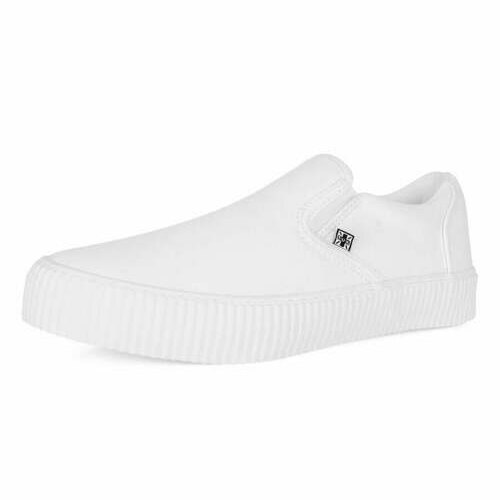 [BRM2185605] 티유케이 화이트 트윌 슬립온 크리퍼 클리퍼 스니커 스니커즈 우먼스 A3224  T.U.K. White Twill SlipOn Creeper Sneaker Sneakers