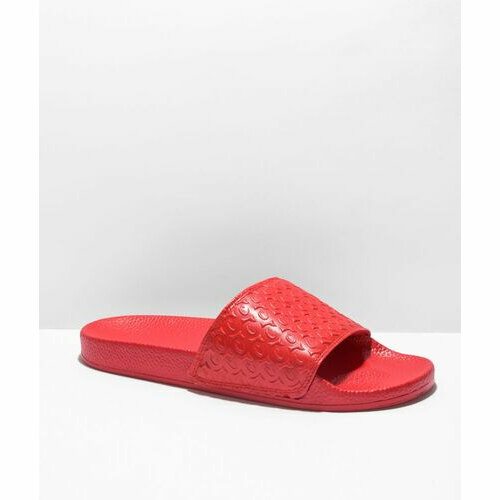 [BRM2166343] Cookies Monogram 엠보스트 레드 슬리퍼 샌들  359479  Embossed Red Slide Sandals