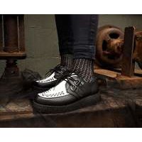 [BRM1961116] 티유케이 블랙 &amp; 화이트 TUK스킨™ 비바 II 크리퍼 클리퍼 우먼스 F9681  T.U.K. Black White TUKskin™ Viva Creeper Creepers