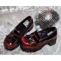 [BRM1981350] 티유케이 버건디 그라디언트 로퍼 플랫폼 우먼스 A9827L  T.U.K. Burgundy Gradient Loafer Platform Platforms