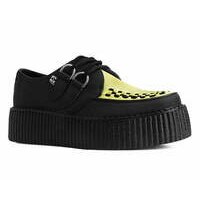 티유케이 블랙 &amp; 옐로우 비바 몬도 크리퍼 클리퍼 우먼스 V3159  T.U.K. Black Yellow Viva Mondo Creeper Creepers