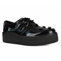 티유케이 블랙 Haze 플라워 비바 몬도 크리퍼 클리퍼 우먼스 V3238  T.U.K. Black Flower Viva Mondo Creeper Creepers